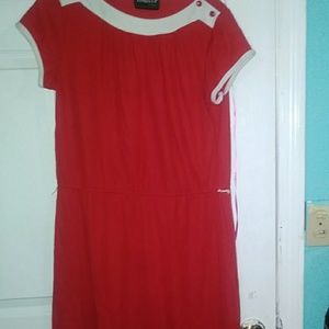 Red and white dress